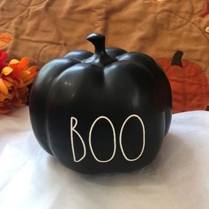 Rae Dunn Black Halloween Boo Pumpkin Small 5”